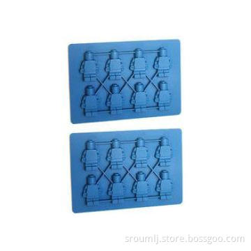 Lightweight Robot Ice Cube Trays Blue for Lego Lovers Silic